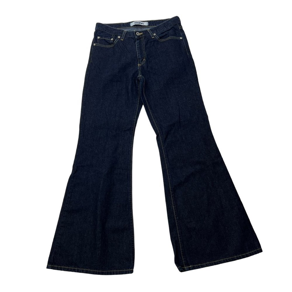 NWOT Mavi Style 192 Flared Denim Jeans Dark Wash Classic 100% Cotton Size 29/30 - Picture 2 of 14